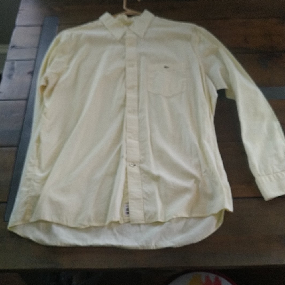 Lacoste Yellow Dress Shirt Men's 42